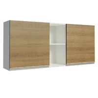 Mueble De Cocina Superior Glamy 1.50 Metros 2 Puertas 2 Nichos Centrales - Blanco/Marrón