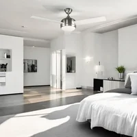 Ventilador De Techo Decorativo Con Luz Diseño 3 aspas 5636 CFM Níquel Designers Lighting