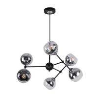 Lámpara Colgante Negra Moderna Con 6 Luces E27 Ikelite