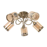 Lámpara De Techo Bronce Antiguo 5 Luces Estilo Clásico Ikelite