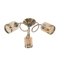Lámpara De Techo Bronce Antiguo 3 Luces E27 Estilo Clásico Ikelite