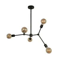 Lámpara De Techo Negra 5 Luces E27 Moderna Arteluce