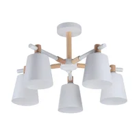Lámpara De Techo Blanca 5 Luces E27 Ikelite Moderna Mate