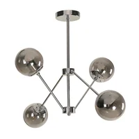 Lámpara De Techo Cromo 4 Luces E27 Estilo Moderno Designers Lighting