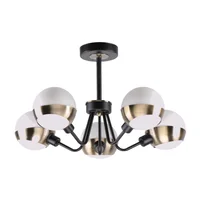 Lámpara De Techo Bronce Antiguo 5 Luces E14 Ikelite Clásica Elegante