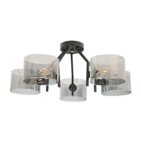 Lámpara De Techo Negra 5 Luces E14 Estilo Moderno Ikelite