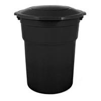 Caneca Plástica 100 Litros Negro con Tapa