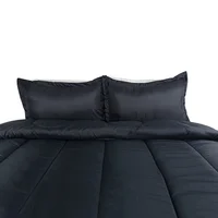 Edredón Unicolor Negro Doble Set X 6 Unidades
