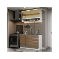 Cocina Integral Madesa Glamy Sin Mesón De Acero 120 Cm