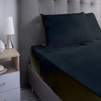 Juego De Sábanas Unicolor Tamaño King Negro