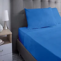 Juego De Sábanas Unicolor Tamaño King Azul Rey