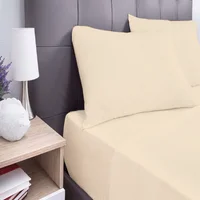 Juego De Sábanas Unicolor Tamaño Sencillo Beige