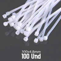 Amarre 300 mm x 4.8 mm Blanco x 100 Unidades