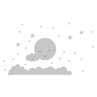 Vinilo De Luna Y Nube Con Estrellas L 140X81Cm