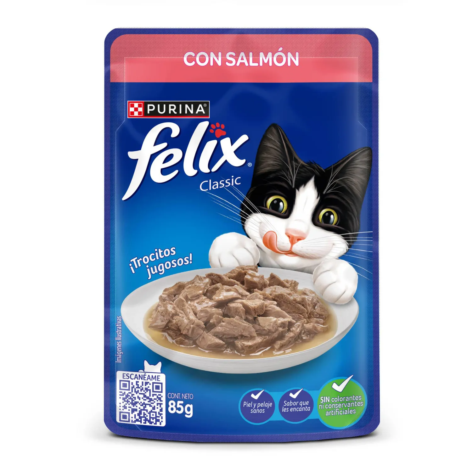 Comida Húmeda Para Gato Salmón Salsa Felix 85g