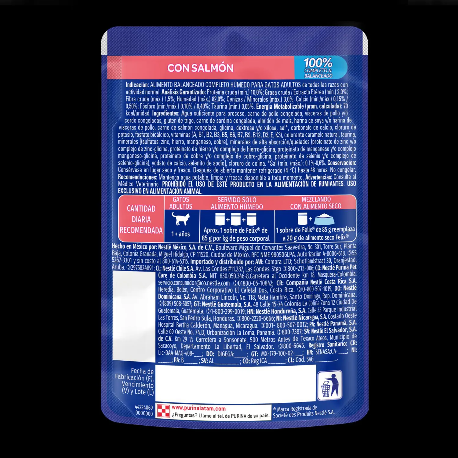 Comida Húmeda Para Gato Salmón Salsa Felix 85g