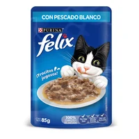 Comida Húmeda Para Gato Pescado Blanco Salsa Felix 85g