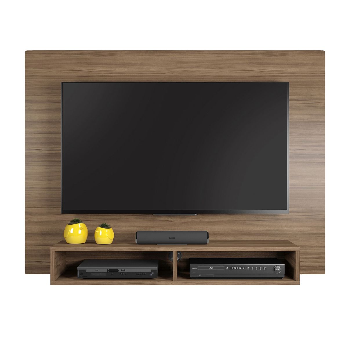 MULTIMUEBLES - Panel Eros para TV 49” 120x89x27.7 Café Oscuro