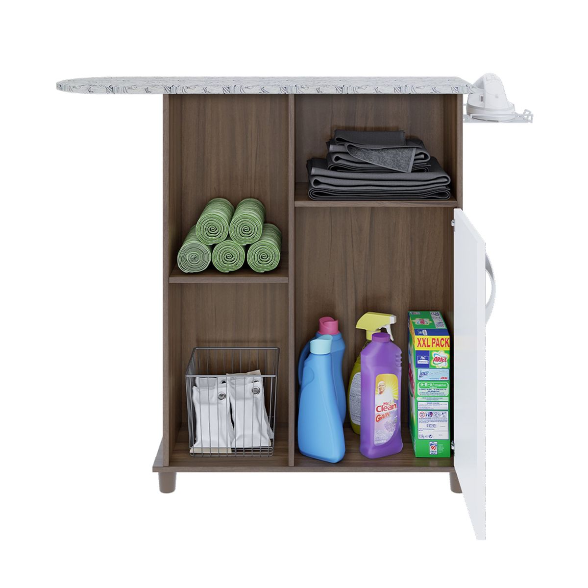 MULTIMUEBLES - Mesa Planchar Florence Roble Blanco 87X104X29