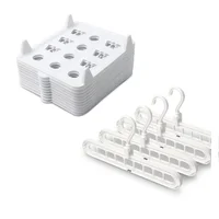 Organizador De Ropa X10 Unidades Blanco + 4 Ganchos Ahorradores
