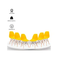 Set X6 Silla Auxiliar Eames 39X45X85  Amarillo