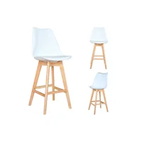 Set X3 Banco para Bar Blanco Tapiz Ema Bonno