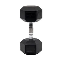 Mancuerna Hexagonal De 35 Kg Encauchetada Color Negra