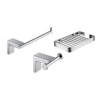 Kit Accesorios baño X 3 Wasser cromo percha+portarrollo+rejilla