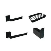 Kit Accesorios Baño X 4  Onix Negro Inkoporar