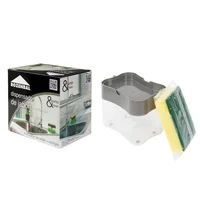 Combo Dispensador De Lavaloza Líquido Plástico De 9x14 Cm X 6 Unidades + Estropajo Para Platos X 6 Unidades