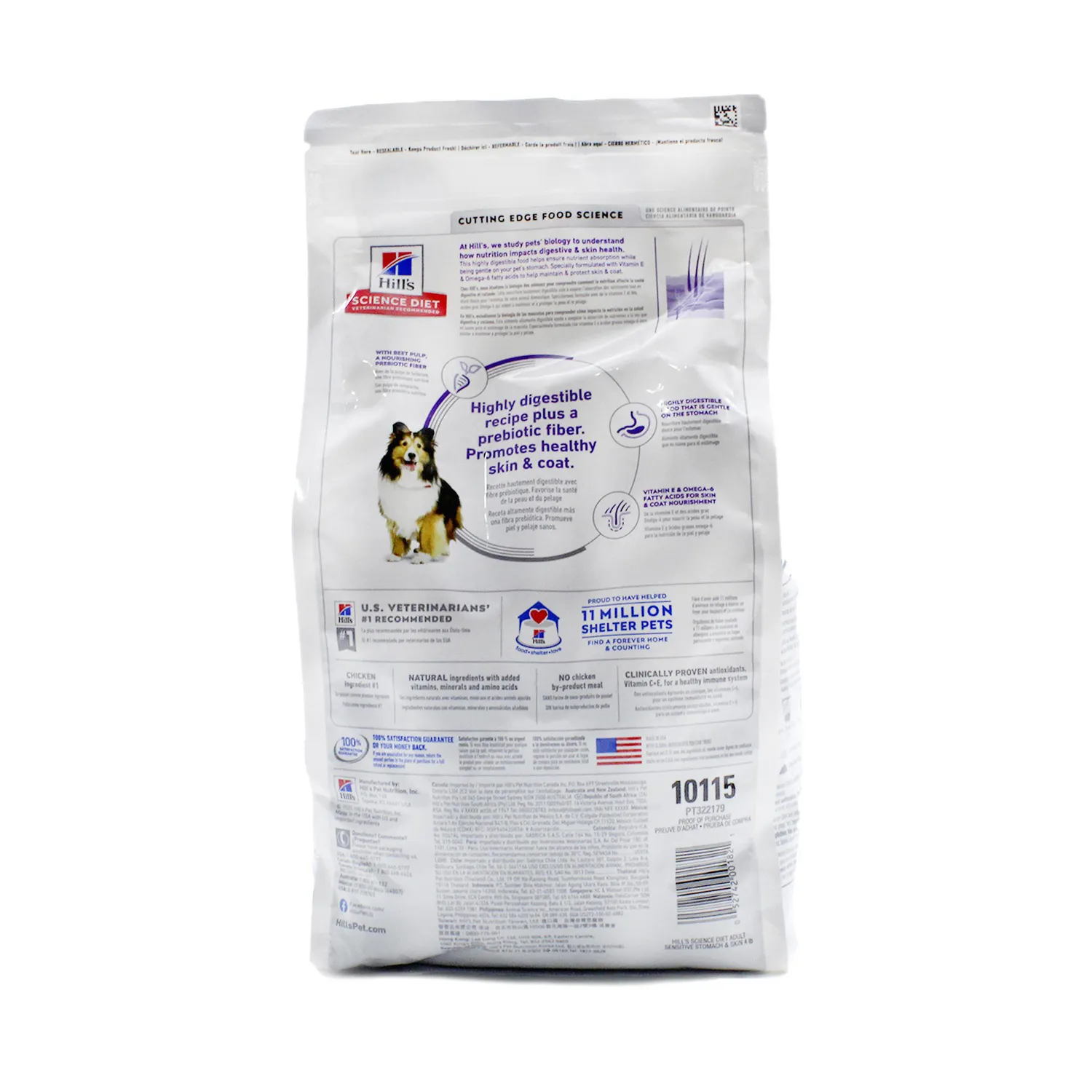 Comida Seca Para Perro Adulto Hills Sensitive Stomach & Skin 7kg 3