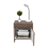 Mesa De Noche 41.6X40X35.2 Colore Milan-Blanco