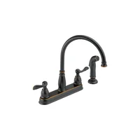 Griferia De Cocina Bimando Con Rociador Bronce