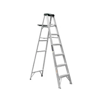 Escalera 2.1 m 7 Escalones 6 Pasos Tijera con Bandeja Aluminio Tipo III 150 kg