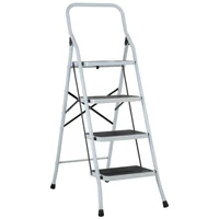 Escalera Tubular Plegable 1.5 m 4 P Tijera Antideslizante Acero 150 kg Pretul