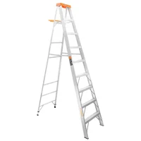 Escalera 4 m 9 Escalones 8 Peldaños Tijera con Bandeja Aluminio Tipo II Truper