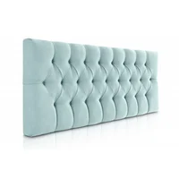 Cabecero Tapizado Tela Base Cama Doble Rombos Aqua