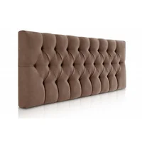 Cabecero Tapizado Tela Base Cama Doble Rombos Chocolate