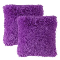 Kit X2 Fundas Cojines Peludo Lila