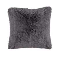 Cojín Decorativo Peludo Gris Oscuro