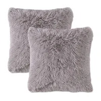 Kit X2 Fundas Cojines Peludo Gris Claro