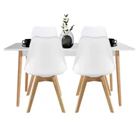 Comedor White 4 Puestos 120X73X60 + Silla Milano 83X46,5X38 Blanca