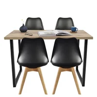 Comedor Industry 4 Puestos 120X73X60 + Silla  Milano 83X46,5X38 Negra