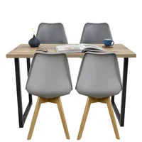 Comedor Industry 4 Puestos 120X73X60 + Silla  Milano 83X46,5X38 Gris