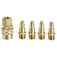 Set de 5 Conectores Macho Rápidos Para Herramienta Neumática Ubermann