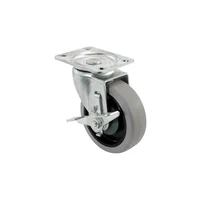 Rueda Giratoria con Freno Shepherd Hardware en Goma TPR para Maniobra Controlada