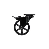 Rueda Giratoria con Freno Adorno Negro de 7.62 cm