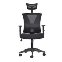 Silla de escritorio Ejecutiva Soporte Lumbar Brazos Graduable Ergonomus Niza Negra Set X5 Unidades