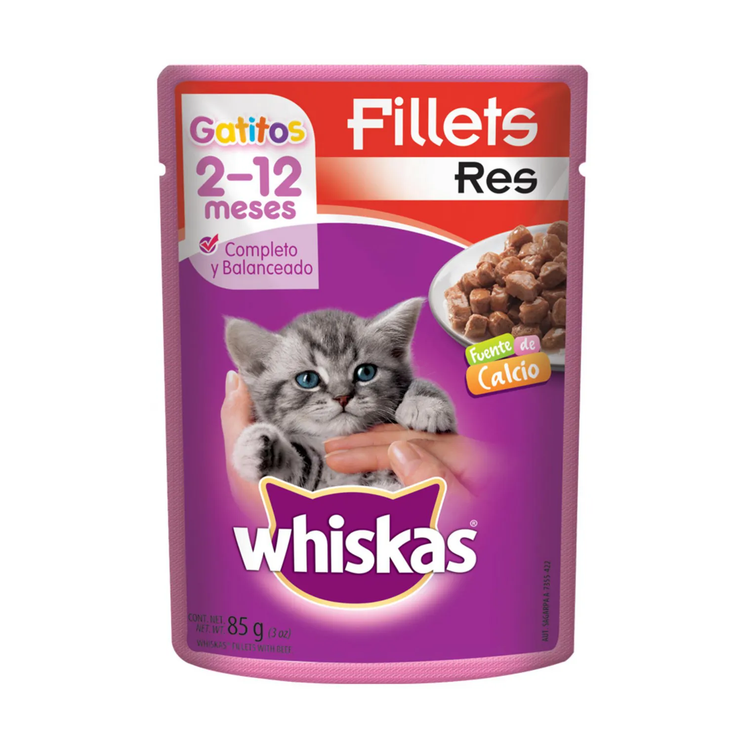 Comida Húmeda Gatitos Res Whiskas 85g