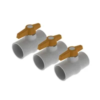 Paquete por 3 unidades Valvula Bola 2pulg Pvc Lisa Liviana Pcp